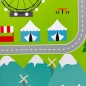 Preview: Spielerischer Kinderzimmerteppich mit Städtemuster in Grün