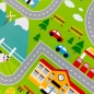 Preview: Spielerischer Kinderzimmerteppich mit Städtemuster in Grün