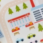 Preview: Rutschfester Kinderzimmerteppich mit Städtemuster in Beige