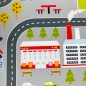 Preview: Rutschfester Kinderzimmerteppich mit Städtemuster in Grau