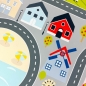 Preview: Rutschfester Kinderzimmerteppich mit Städtemuster in Grau