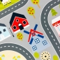 Preview: Rutschfester Kinderzimmerteppich mit Städtemuster in Grau