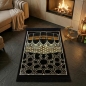 Preview: Gebetsteppich mit Kaaba-Motiv in Schwarz-Gold – Luxus Qualität aus Velours-Kadife – 70 x 115 cm