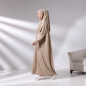 Preview: Langes Gebetsgewand Beige mit passender Kopfbedeckung und Beutel