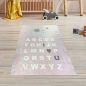 Preview: Kinderteppich ABC mit Elefant in Rosa