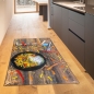 Preview: Küchenläufer Teppich waschbar • mit bunten Chilli in rot grün