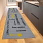 Preview: Küchenteppich waschbar mit Schriftzug Guten Appetit in Grau Gelb