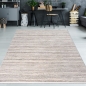 Preview: Moderner Teppich für Wohnzimmer mit meliertem Streifenmuster in Beige
