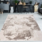 Preview: Moderner Vintage-Teppich für Wohnzimmer mit abstraktem Used-Look in Beige
