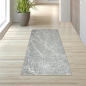 Preview: Recycle Teppich angenehm weich Blätterdesign in creme grau