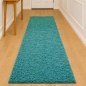 Preview: Weicher Shaggy Teppich in Türkis – pflegeleichter Hochflor für frische Wohnräume
