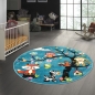 Preview: Kinderzimmer Teppich Zootiere in blau