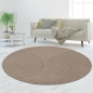 Preview: Teppich Braun mit 3D-Kreismuster pflegeleicht und robust