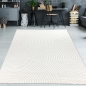Preview: Eleganter Wohnzimmerteppich mit geometrischem Kreismuster in Creme