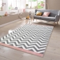 Preview: Teppich Skandinavisches Design in Rosa Creme Grau