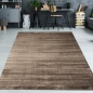 Preview: Designer Teppich Kurzflor mit Uni Design Braun