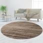 Preview: Designer Teppich Kurzflor mit Uni Design Braun