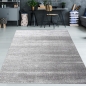 Preview: Designer Teppich Kurzflor mit Uni Design Silber