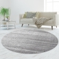 Preview: Designer Teppich Kurzflor mit Uni Design Silber