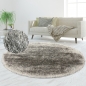 Preview: Shaggy Teppich Hochflor mit Glitzer in Grau