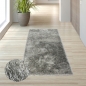 Preview: Shaggy Teppich Hochflor mit Glitzer in Grau