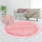 Preview: Shaggy Teppich Hochflor in Rosa