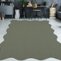 Preview: Teppich Forest Grün pflegeleicht weich moderne Wellenform