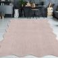 Preview: Teppich pflegeleicht moderne Wellenform in Blush Rosa