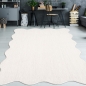 Preview: Creme Teppich pflegeleicht moderne Wellenform