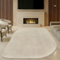 Preview: Teppich Shape in moderner Freiform rutschfest weich Beige