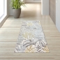 Preview: Moderner Wohnteppich mit exotischem Blattdesign in Creme Gold