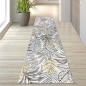 Preview: Moderner Wohnteppich mit exotischem Blattdesign in Creme Gold