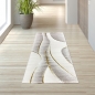 Preview: Wohnteppich in Creme mit geschwungenem Hoch-Tief-Muster