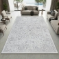 Preview: Teppich Grau mit Ornament Muster pflegeleicht