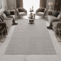 Preview: Teppich Grau Muster pflegeleicht modern