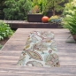 Preview: Outdoor Teppich mit Blumen Muster in creme mehrfarbig