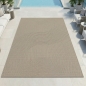 Preview: Teppich Outdoor grafisches Linienmuster wetterfest Terrasse Balkon Beige