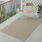 Preview: Teppich Outdoor grafisches Linienmuster wetterfest Terrasse Balkon Beige