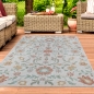 Preview: Outdoor-Teppich Blumenmuster Wohnzimmer Terrasse creme, multi