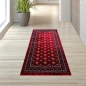 Preview: Teppich Rot geometrisches Muster pflegeleicht für Wohnbereiche
