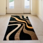 Preview: Teppich mit Wellen in schwarz braun
