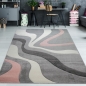 Preview: Teppich mit Wellen in grau rosa