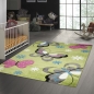 Preview: Kinderteppich Schmetterling Design Grün Pink Grau Türkis Weiss