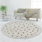 Preview: Teppich gepunktet Creme Wohnzimmer weich modern flauschig gemütlich