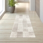 Preview: Designer Teppich mit Karomuster in Beige Creme