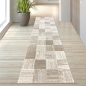 Preview: Designer Teppich mit Karomuster in Beige Creme