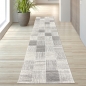 Preview: Designer Teppich mit Karomuster in Beige Grau