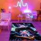 Preview: Gaming-Teppich mit lebendigen neon-farbigen Symbolen und Controller