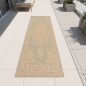 Preview: Teppich Grün Braun Flachgewebe für Wohnraum Balkon Terrasse