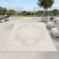 Preview: Teppich Beige Creme pflegeleicht für Wohnzimmer Balkon Terrasse